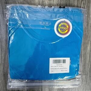NWT Roadbox Mens UPF 50+ Rash Guard Swim Shirt Lake Blue Size Large
